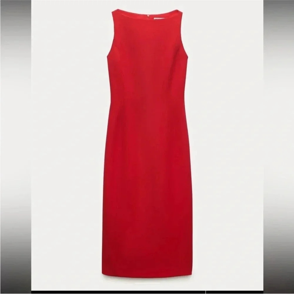 Zara Vibrant Red Midi Dress